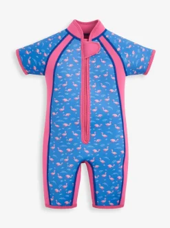 JoJo Maman Bébé Blue Floral Print Junior Wetsuit