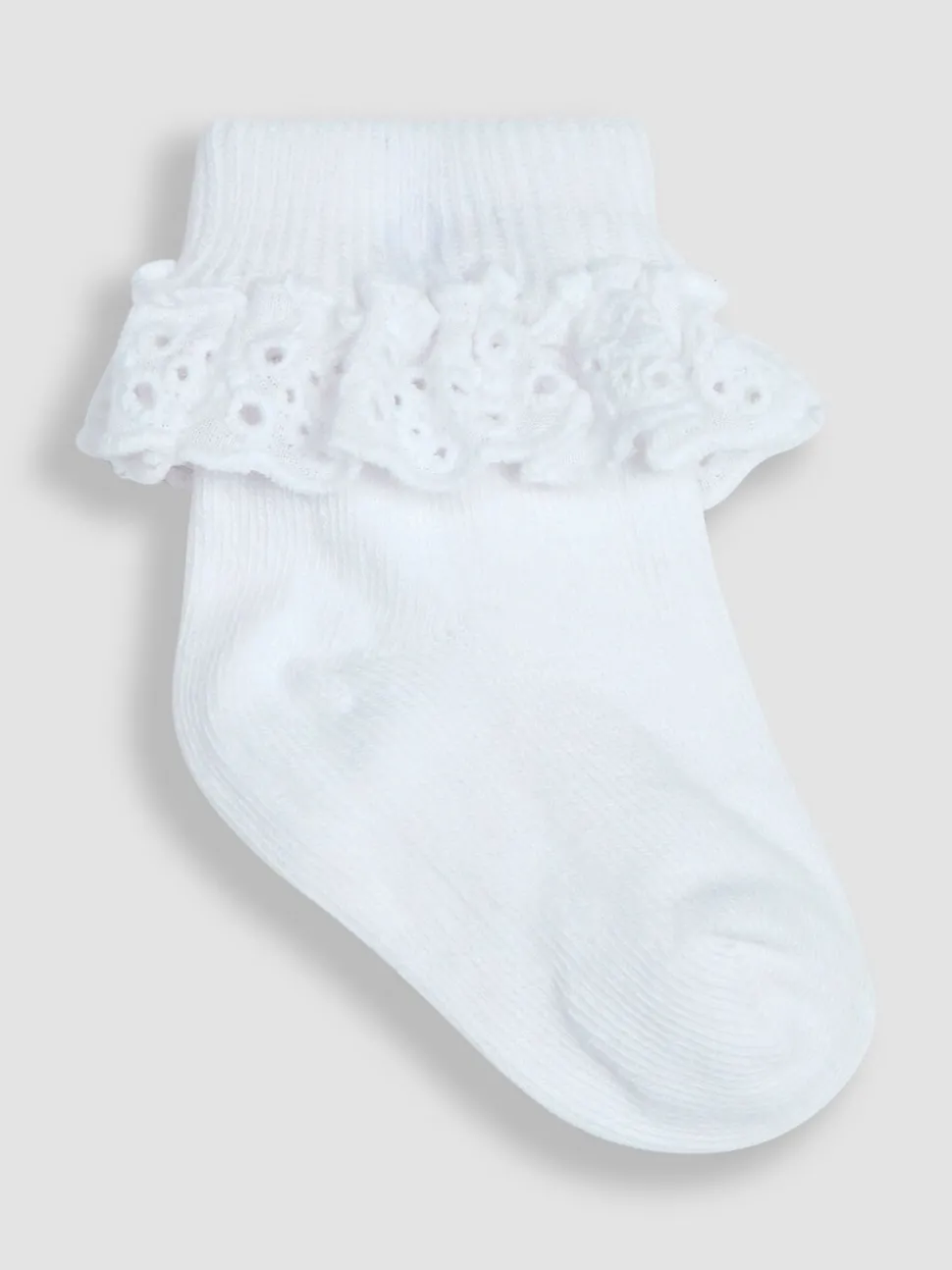 JoJo Maman Bébé Blue 3-Pack Frilly Socks
