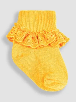 JoJo Maman Bébé Blue 3-Pack Frilly Socks