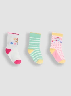 JoJo Maman Bébé Blue 3-Pack Socks
