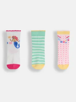 JoJo Maman Bébé Blue 3-Pack Socks