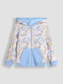 JoJo Maman Bébé Blue Unicorn Appliqué Reversible Hoodie