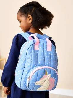 JoJo Maman Bébé Blue Unicorn Character Backpack