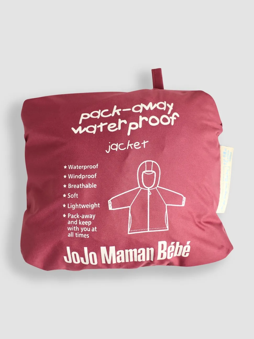 JoJo Maman Bébé Bright Pink Pack-Away Rain Jacket