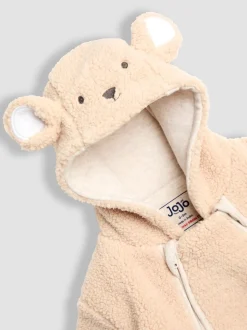 JoJo Maman Bébé Brown Bear Cosy Borg Character Pramsuit