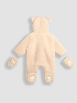JoJo Maman Bébé Brown Bear Cosy Borg Character Pramsuit