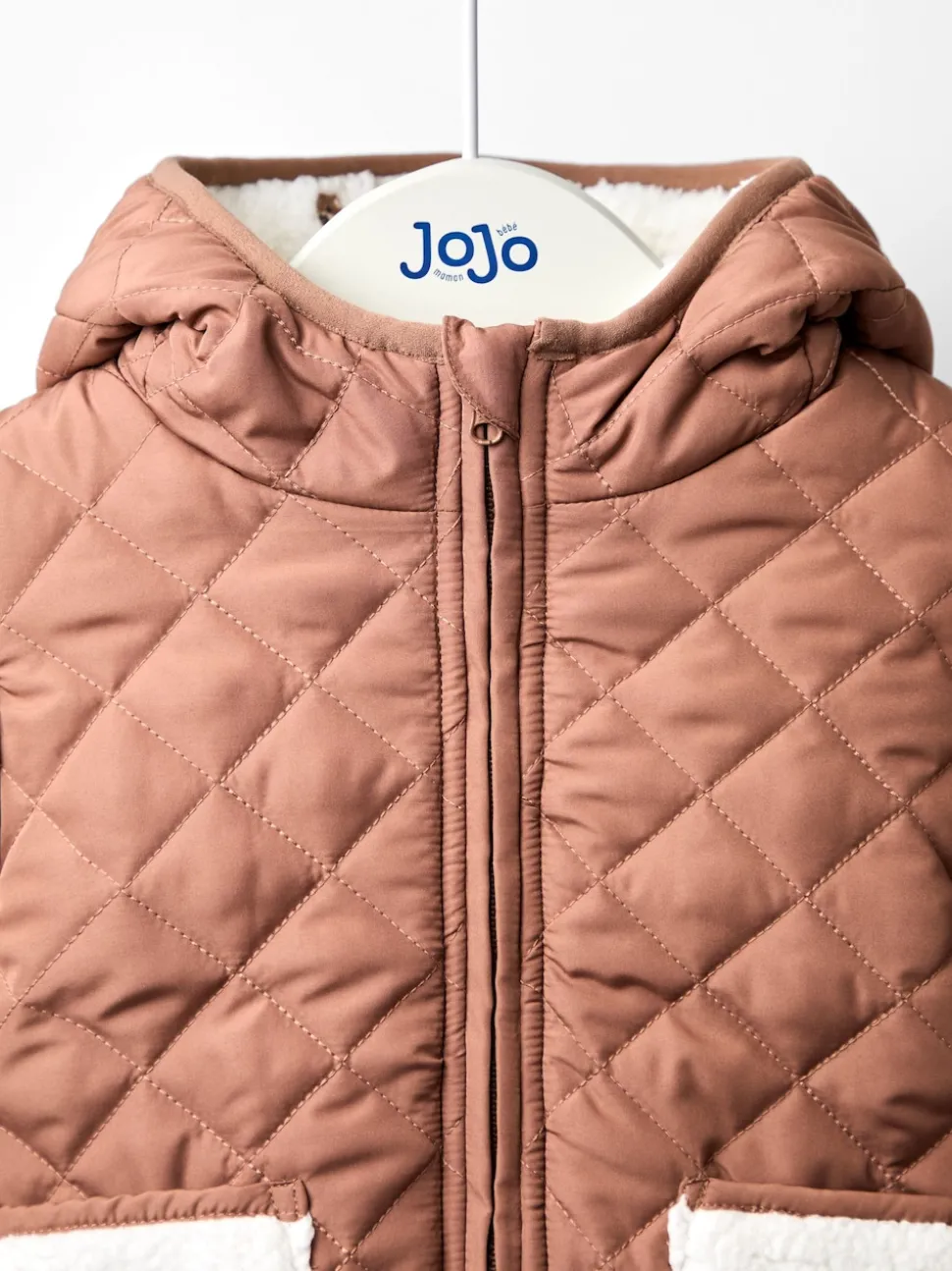 JoJo Maman Bébé Brown Bear Embroidered Reversible Jacket