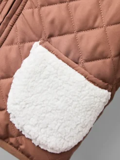 JoJo Maman Bébé Brown Bear Embroidered Reversible Jacket