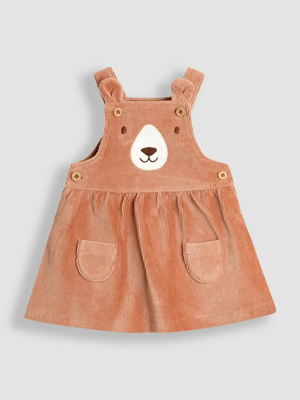 JoJo Maman Bébé Brown Dungaree Dress & Body Set