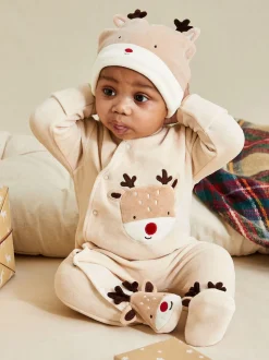 JoJo Maman Bébé Brown Novelty Christmas Baby Hat
