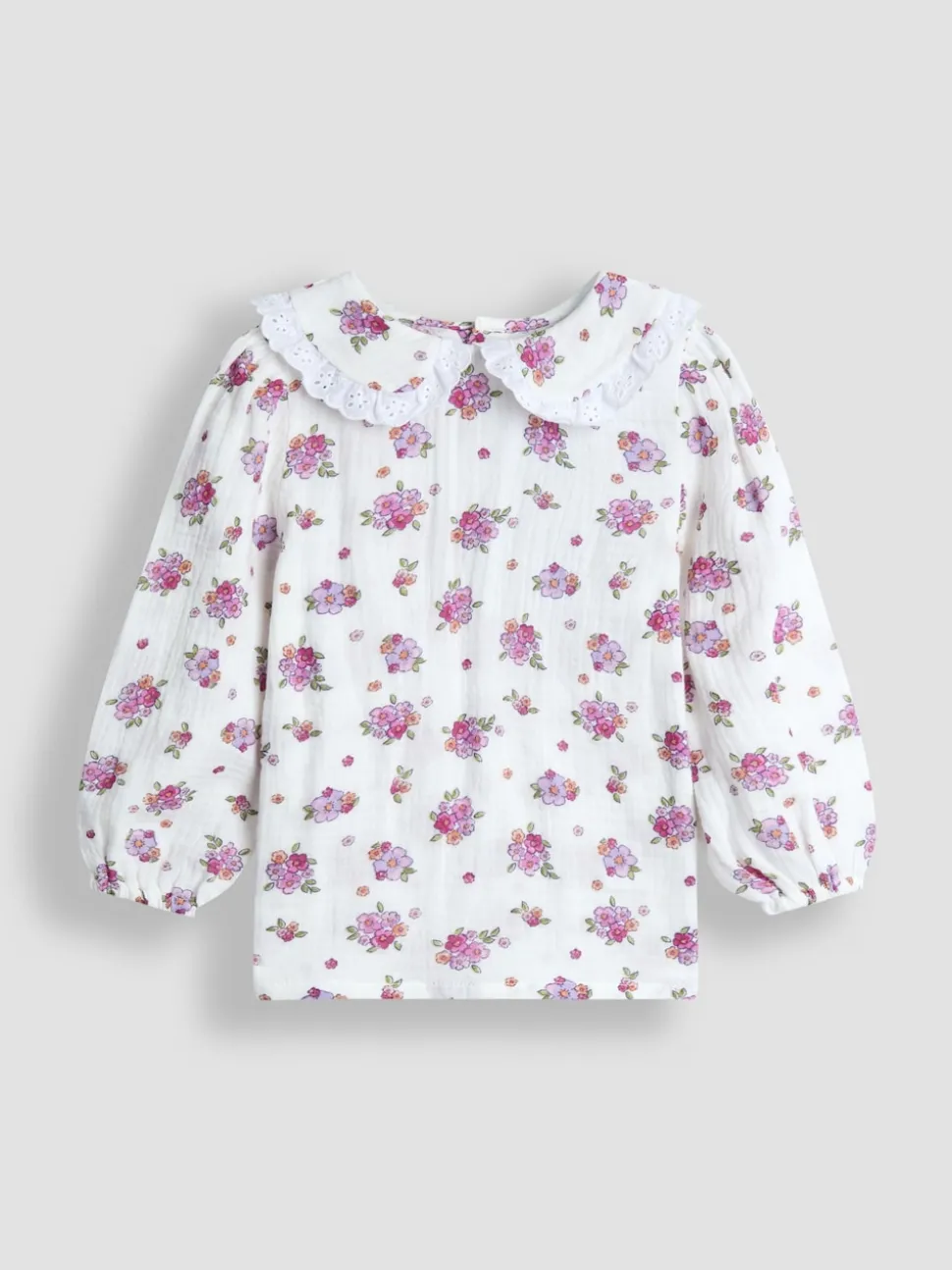 JoJo Maman Bébé Burgundy Embroidered Cord Skirt & Blouse Set