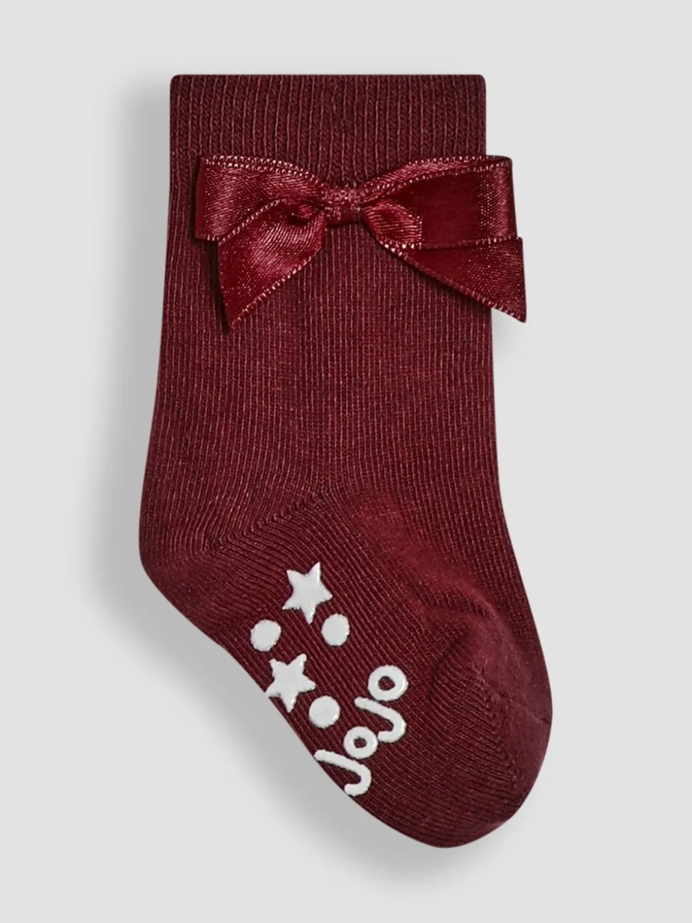 JoJo Maman Bébé Burgundy 2-Pack Bow Socks