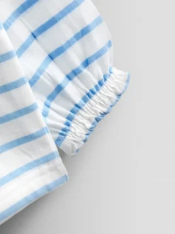 JoJo Maman Bébé Cornflower Blue Strawberry Appliqué Stripe Top