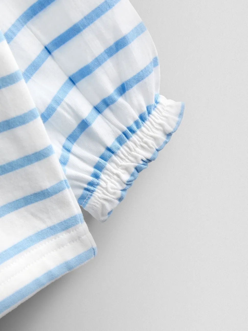 JoJo Maman Bébé Cornflower Blue Strawberry Appliqué Stripe Top