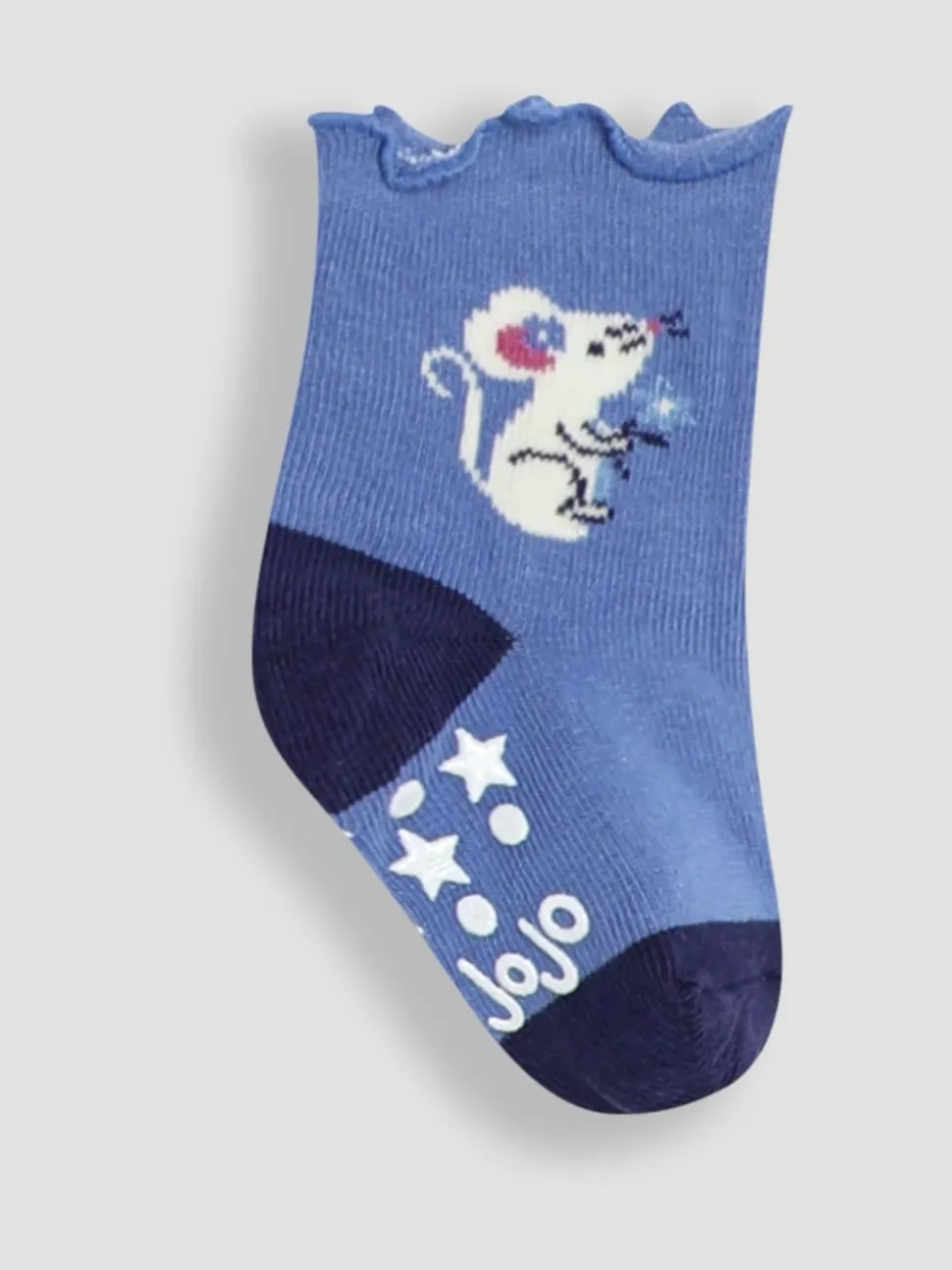 JoJo Maman Bébé Cornflower Mouse Cotton Frill Socks 3 Pack