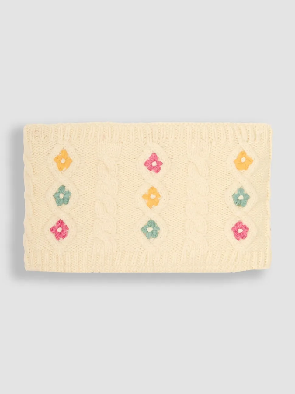 JoJo Maman Bébé Cream Cable Knitted Neck Cosy Scarf