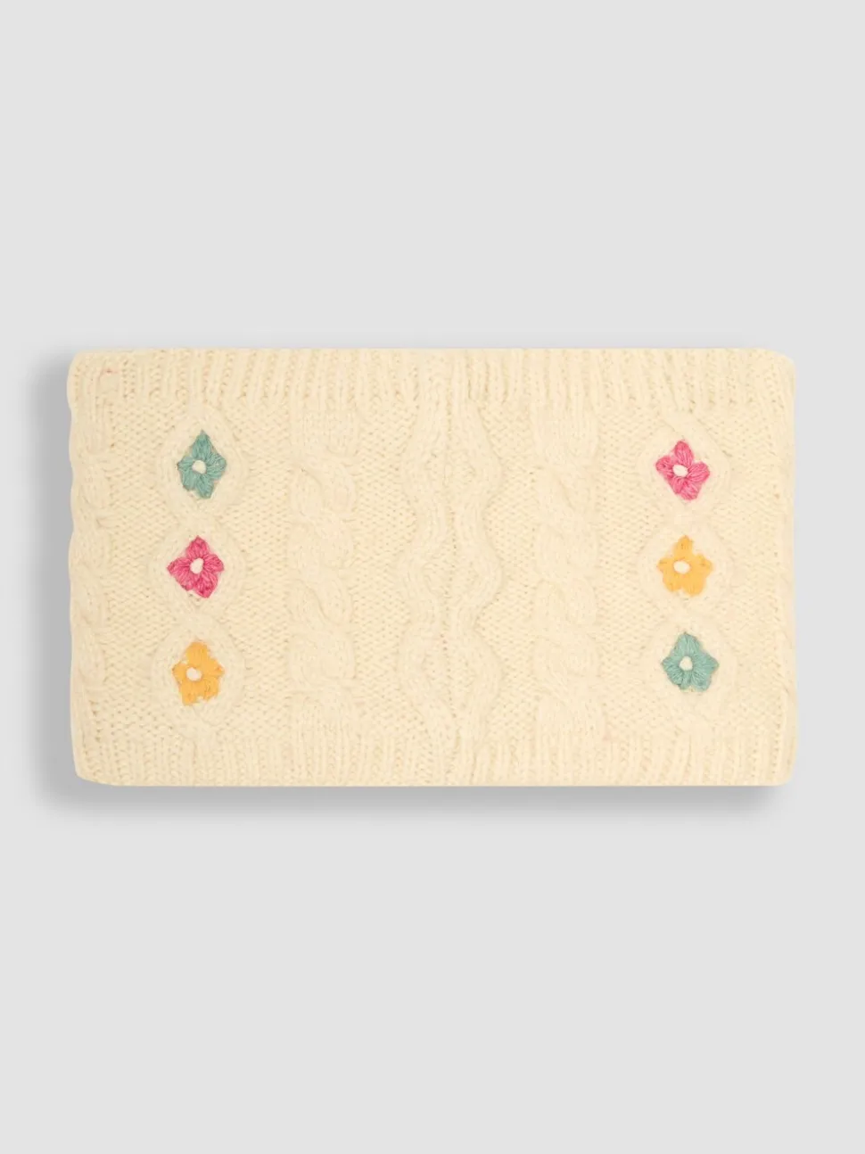 JoJo Maman Bébé Cream Cable Knitted Neck Cosy Scarf
