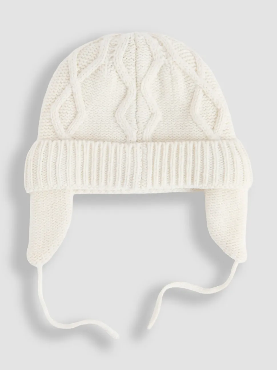 JoJo Maman Bébé Cream Cherry Cosy Pom Pom Rib Hat