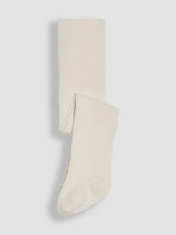 JoJo Maman Bébé Cream Cotton Rich Plain Tights