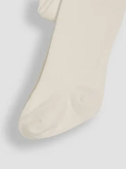JoJo Maman Bébé Cream Cotton Rich Plain Tights