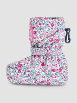JoJo Maman Bébé Cream Ditsy Print Fleece Lined Booties
