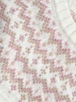JoJo Maman Bébé Cream Fair Isle Knit 3- Piece Set