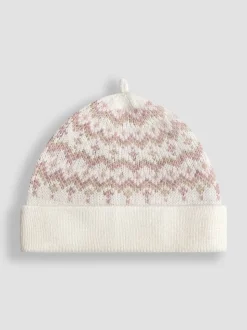 JoJo Maman Bébé Cream Fair Isle Knit 3- Piece Set
