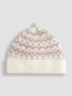 JoJo Maman Bébé Cream Fair Isle Knit 3- Piece Set