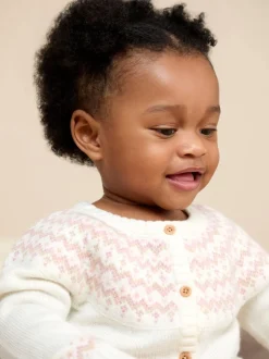 JoJo Maman Bébé Cream Fair Isle Knit 3- Piece Set