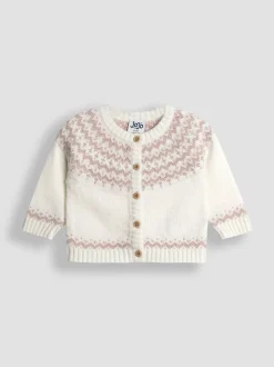 JoJo Maman Bébé Cream Fair Isle Knit 3- Piece Set