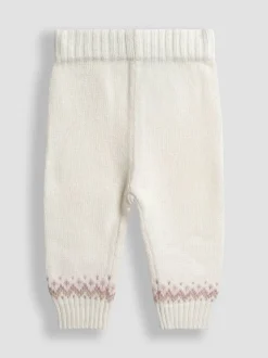 JoJo Maman Bébé Cream Fair Isle Knit 3- Piece Set