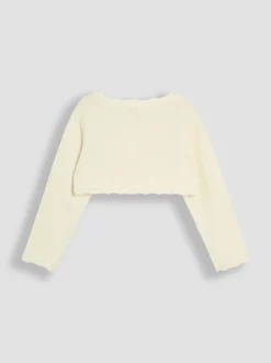 JoJo Maman Bébé Cream Floral Bolero Cardigan