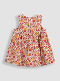 JoJo Maman Bébé Cream Floral Cord Dress & Body Set