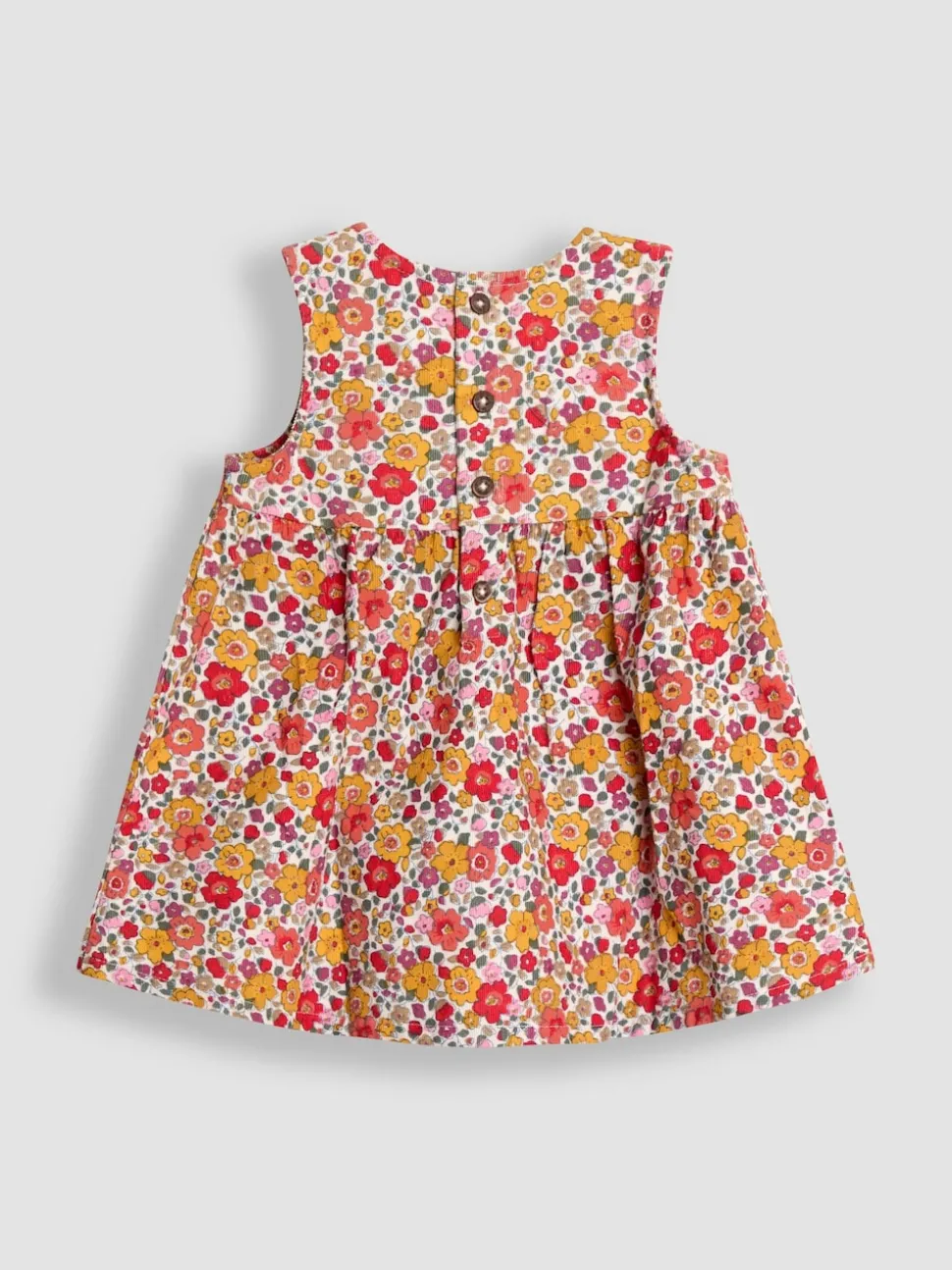 JoJo Maman Bébé Cream Floral Cord Dress & Body Set