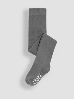 JoJo Maman Bébé Dark Grey Cotton Rich Plain Tights
