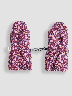 JoJo Maman Bébé Dark Pink Waterproof Fleece Lined Mittens
