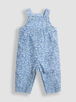JoJo Maman Bébé Ditsy Blue Classic Cord Dungarees