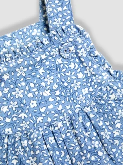 JoJo Maman Bébé Ditsy Blue Classic Cord Dungarees