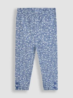 JoJo Maman Bébé Dusky Blue 2-Pack Ditsy Floral Leggings