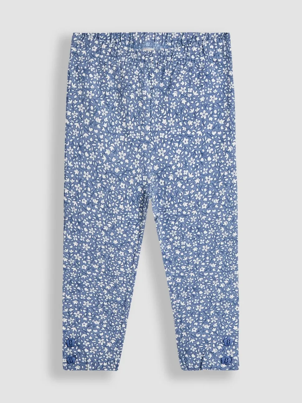 JoJo Maman Bébé Dusky Blue 2-Pack Ditsy Floral Leggings