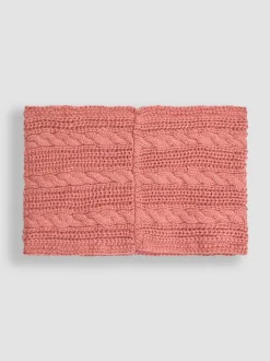 JoJo Maman Bébé Dusky Pink Cable Knitted Neck Cosy Scarf