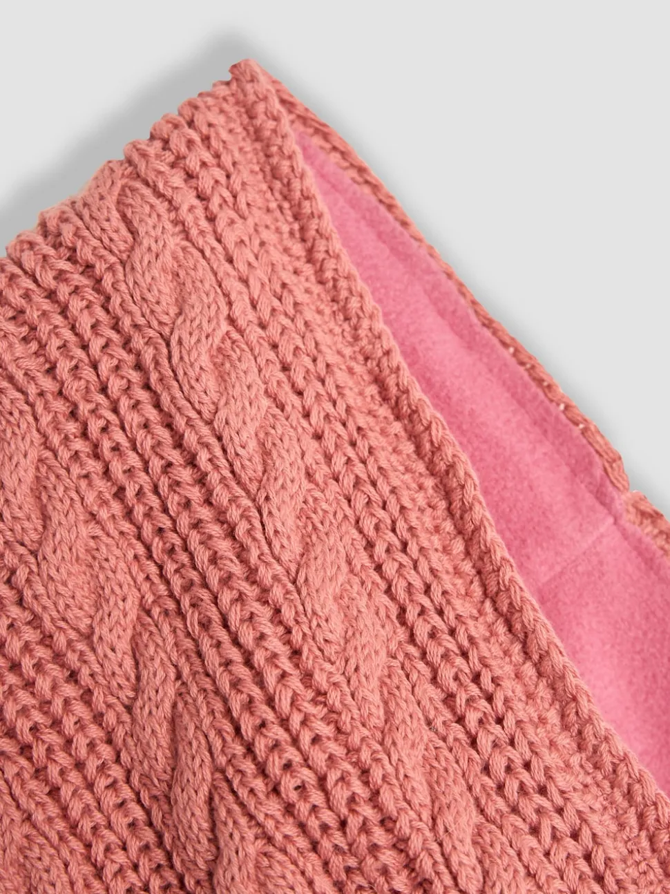 JoJo Maman Bébé Dusky Pink Cable Knitted Neck Cosy Scarf