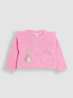 JoJo Maman Bébé Dusky Pink Flopsy Bunny Scallop Collar Cardigan