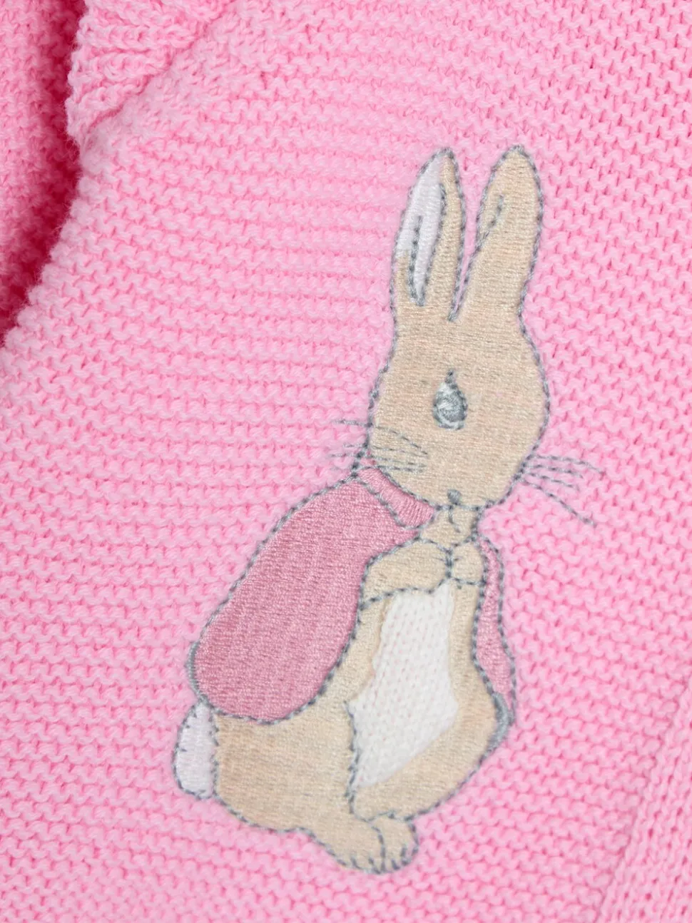 JoJo Maman Bébé Dusky Pink Flopsy Bunny Scallop Collar Cardigan