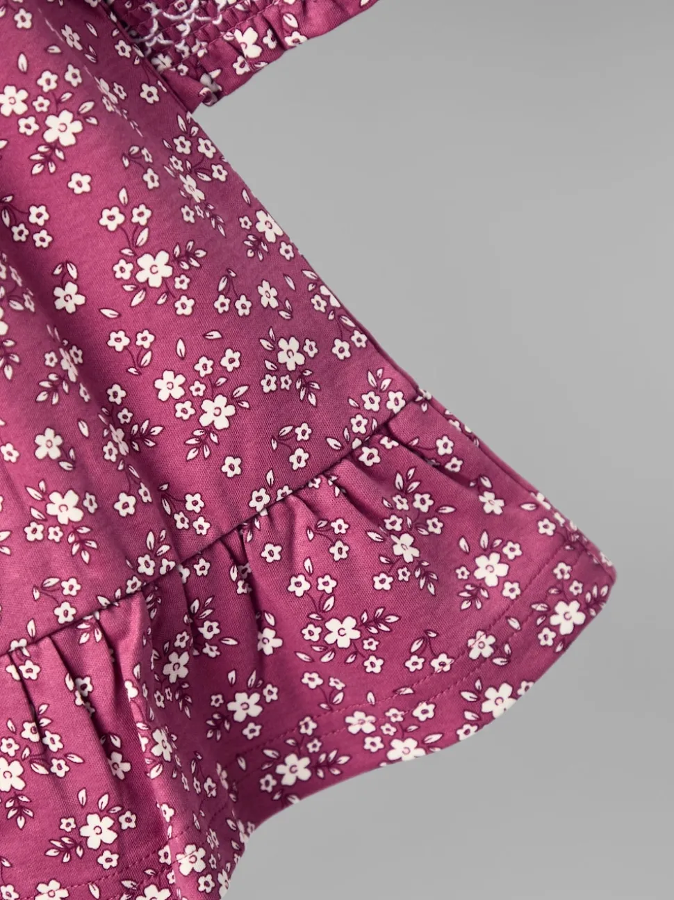 JoJo Maman Bébé Dusky Pink Floral Smocked Jersey Dress with Broderie Collar