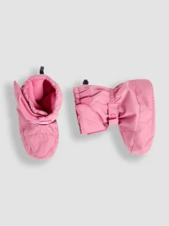 JoJo Maman Bébé Dusty Pink Fleece Lined Booties