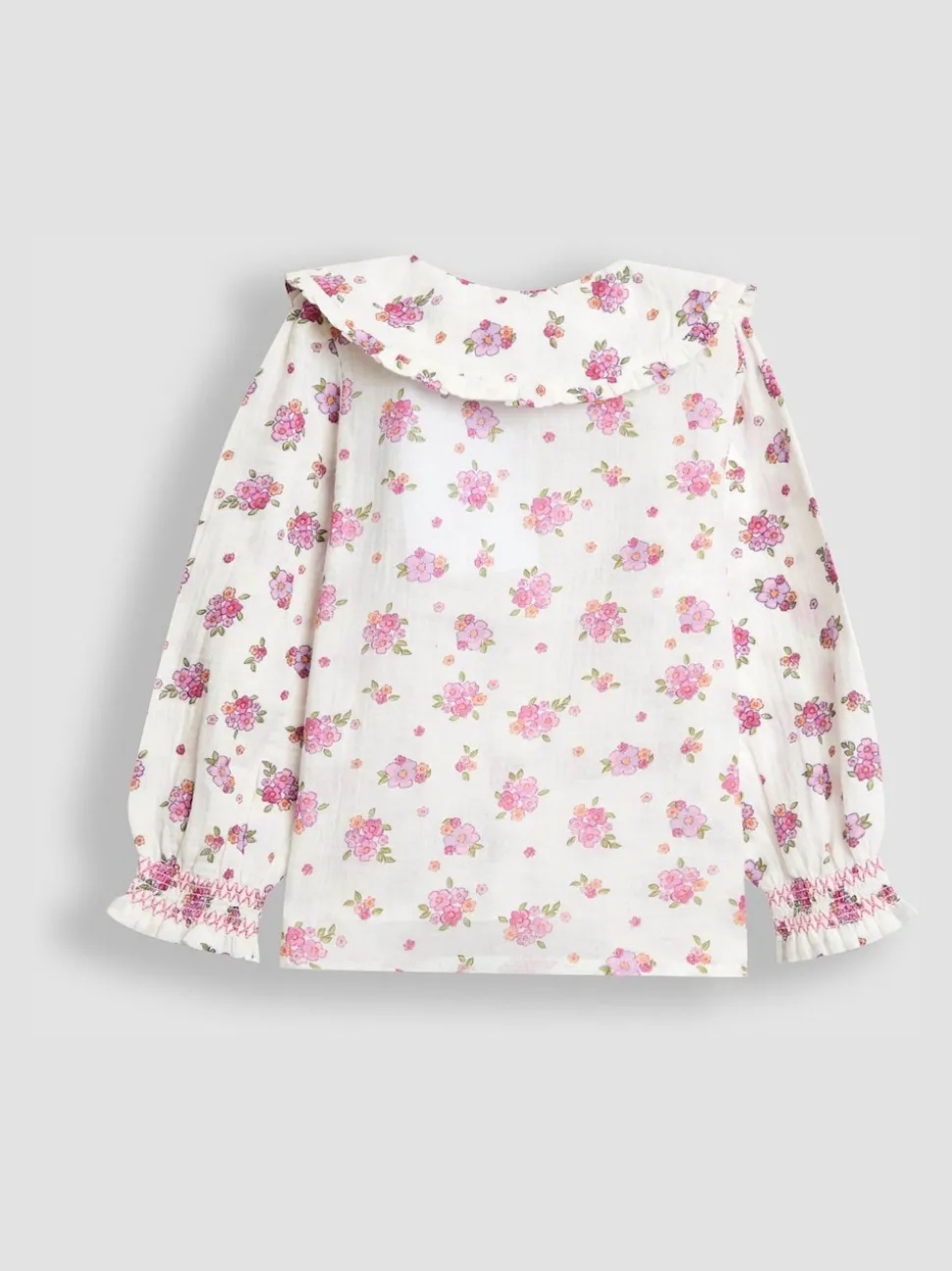 JoJo Maman Bébé Floral Cream Frill Collar Blouse