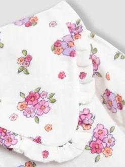 JoJo Maman Bébé Floral Cream Frill Collar Blouse
