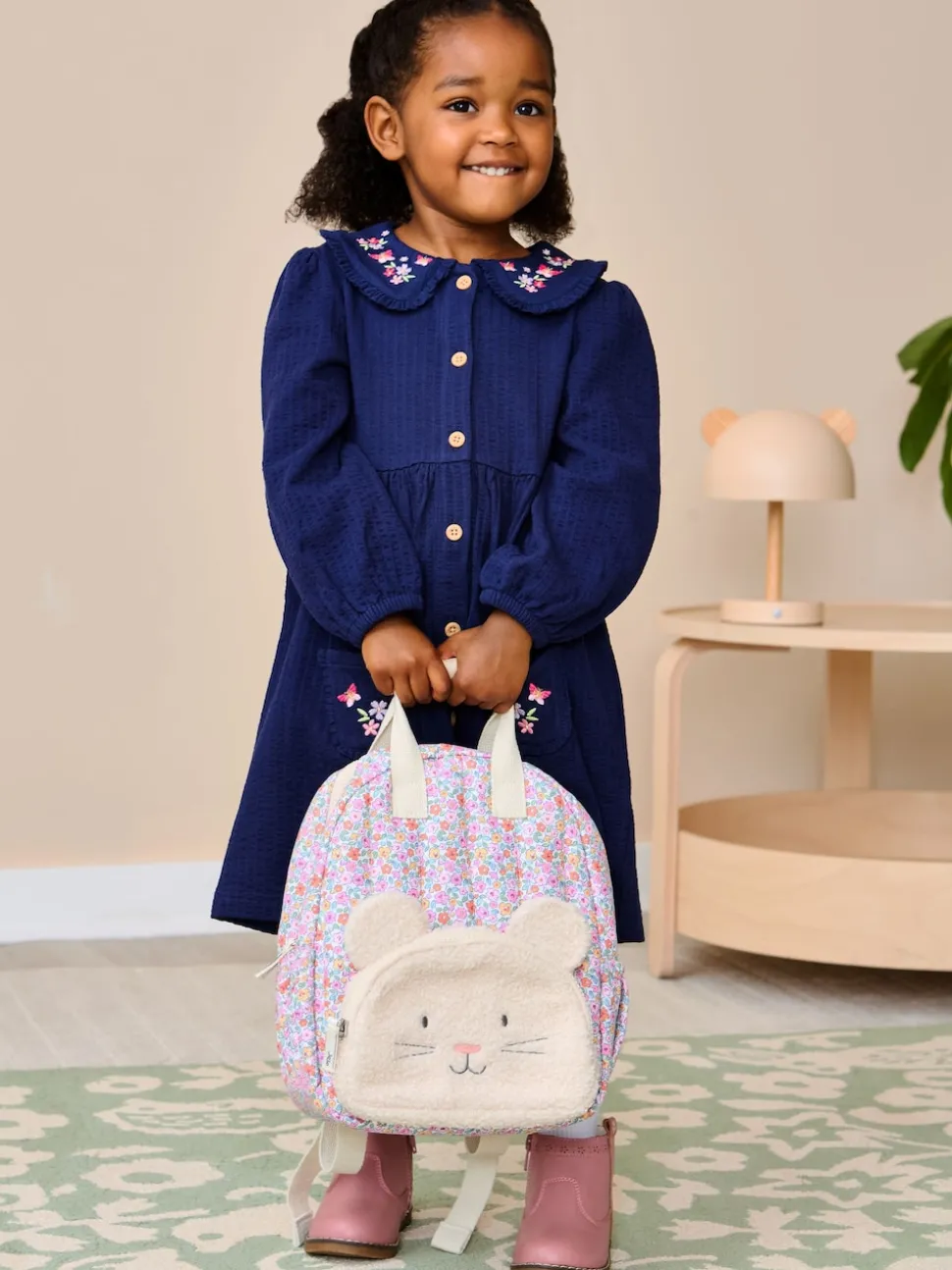 JoJo Maman Bébé Floral Mouse Character Backpack