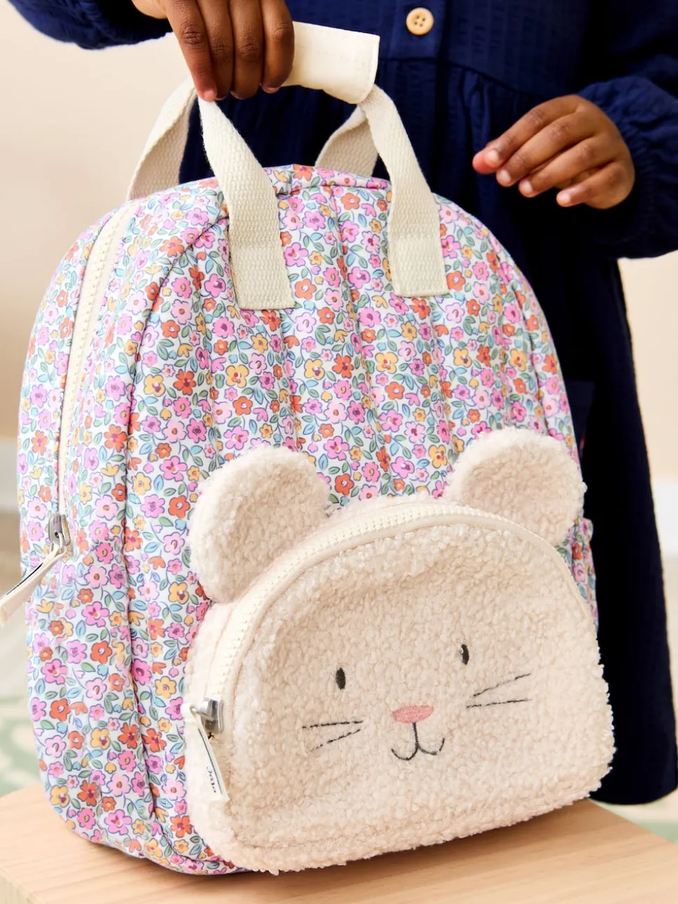 JoJo Maman Bébé Floral Mouse Character Backpack
